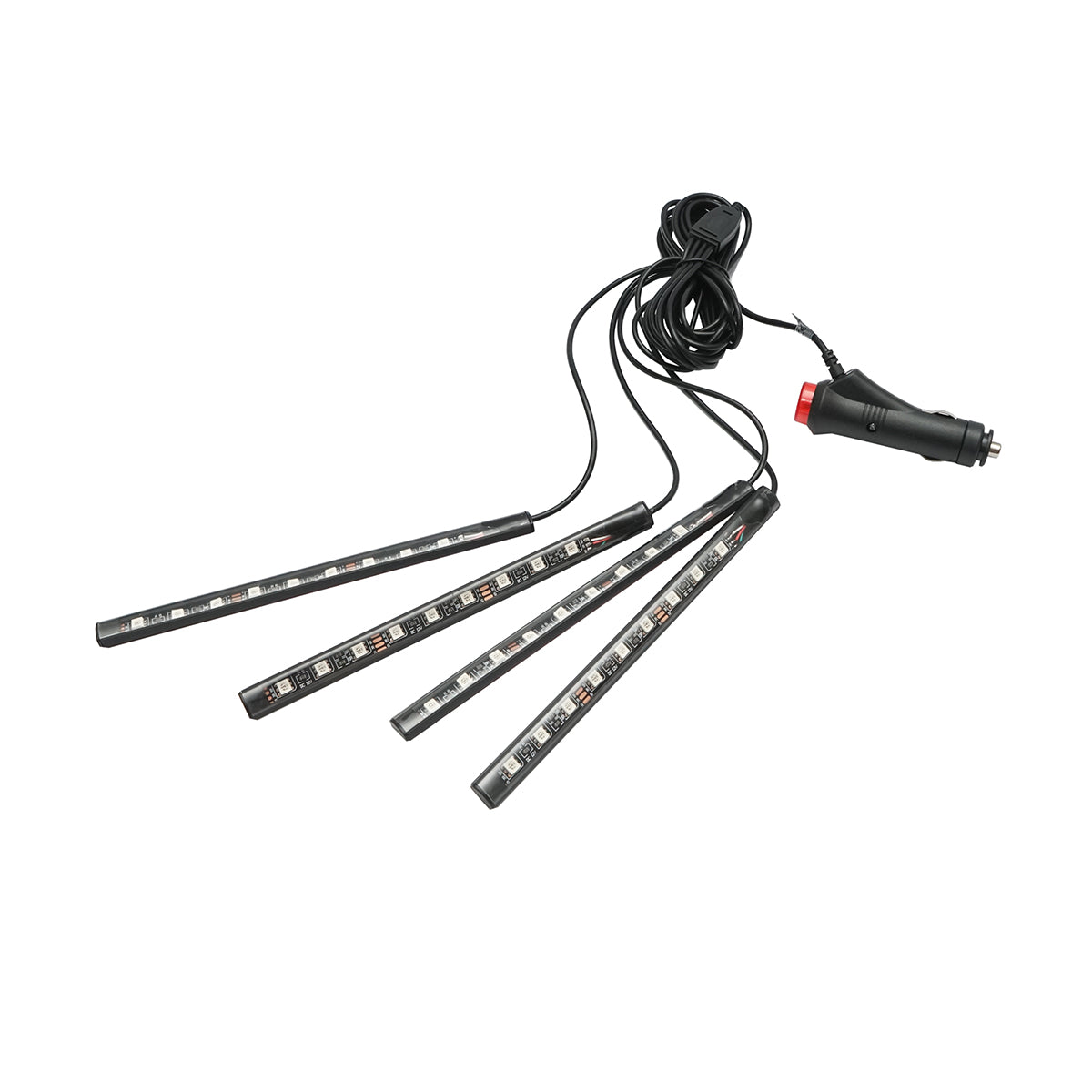 Striscia luminosa ambientale LED per auto 12V, 9W con telecomando, controllo musicale 4x22cm RGB - immagine 4