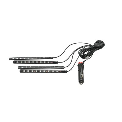 Striscia luminosa ambientale LED per auto 12V, 9W con telecomando, controllo musicale 4x22cm RGB - immagine 2