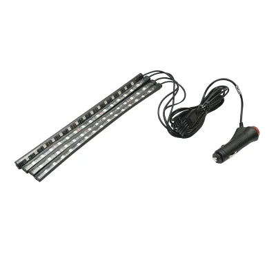 Striscia luminosa ambientale LED per auto 12V, 9W con telecomando, controllo musicale 4x26,7 cm RGB - immagine 3