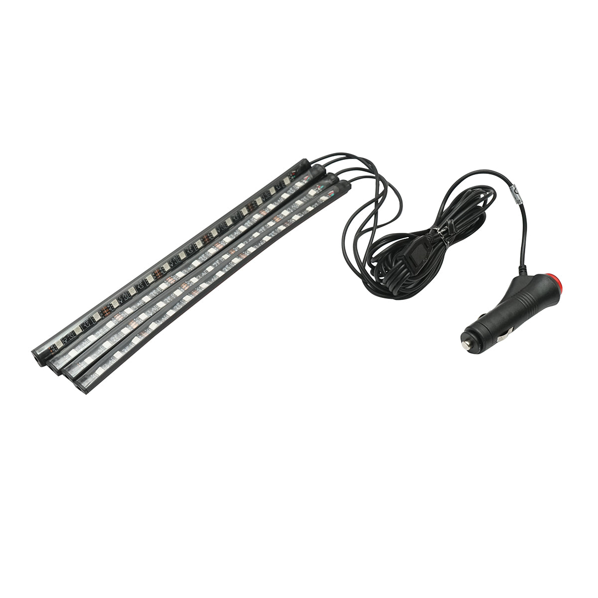 Striscia luminosa ambientale LED per auto 12V, 9W con telecomando, controllo musicale 4x26,7 cm RGB - immagine 3