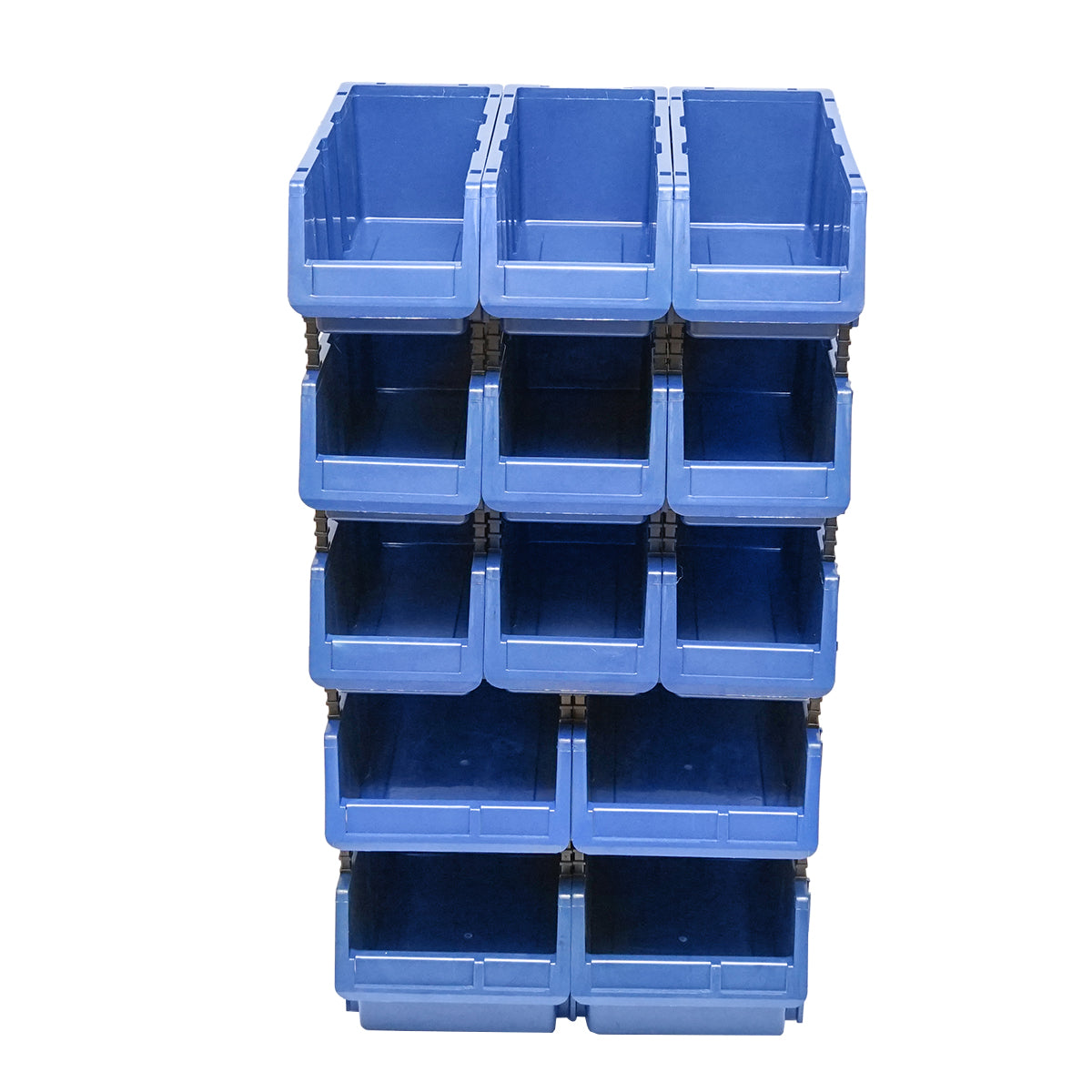 Supporto con 13 scatole per riporre/organizzare oggetti, scatola in plastica blu, 510x400x1000 mm - immagine 2
