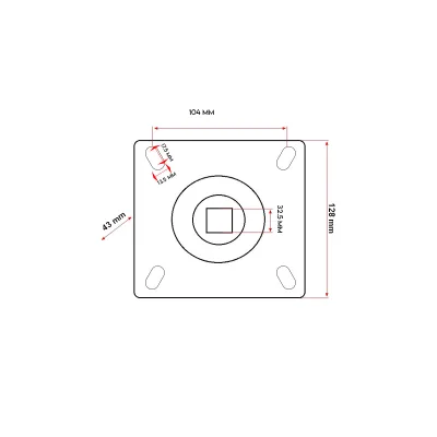 Supporto con cuscinetto ST491 quadrato=32,5 mm. - immagine 4