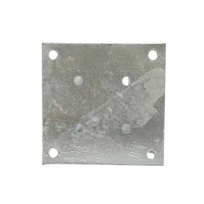 Supporto per palo applicato, fissaggio con viti 71x71x150, acciaio zincato, galvanizzato - immagine 4