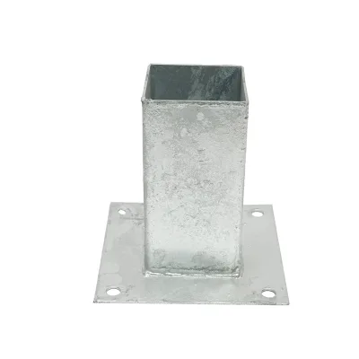 Supporto per palo applicato, fissaggio con viti 71x71x150, acciaio zincato, galvanizzato - immagine 2
