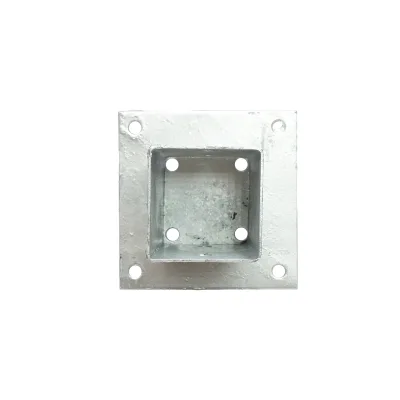 Supporto per palo applicato, fissaggio con viti 71x71x150, acciaio zincato, galvanizzato - immagine 3