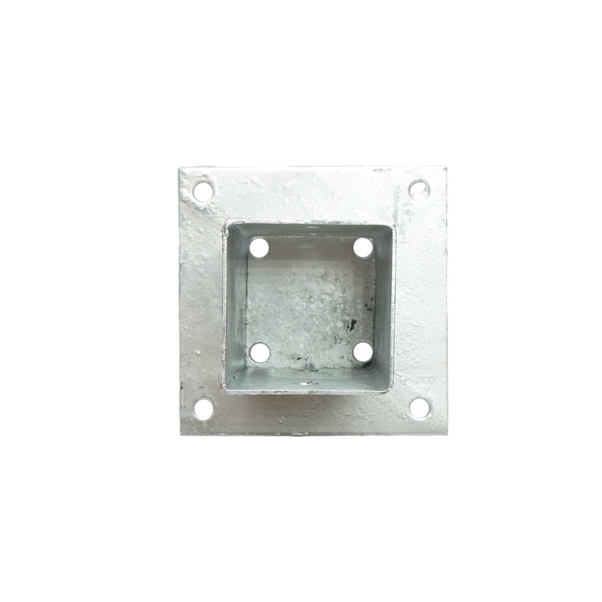 Supporto per palo applicato, fissaggio con viti 71x71x150, acciaio zincato, galvanizzato - immagine 3