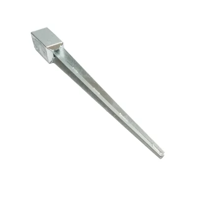 Supporto per palo tipo picchetto 71x71x750mm, acciaio zincato, galvanizzato