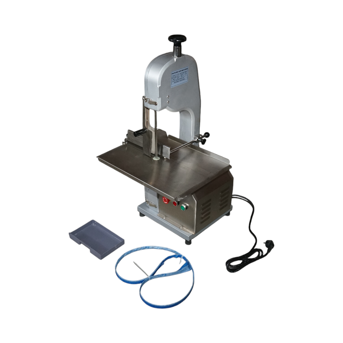 Tagliatrice elettrica per carne e ossa 1500W, 220V, velocità di taglio 15,4 m/s, lama sega 1650mm