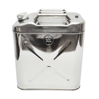 Tanica in acciaio inox da 30 litri con tubo flessibile e tappo a vite - immagine 2