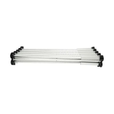 Tavolo da lavoro pieghevole a fisarmonica con 10 gambe, struttura in alluminio 226x61x72cm - immagine 5