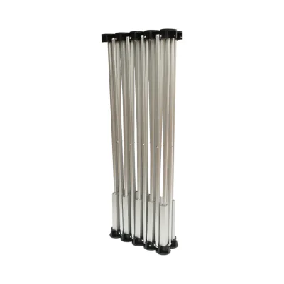 Tavolo da lavoro pieghevole a fisarmonica con 10 gambe, struttura in alluminio 226x61x72cm - immagine 4