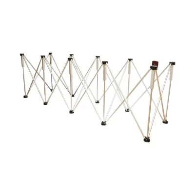 Tavolo da lavoro pieghevole a fisarmonica con 10 gambe, struttura in alluminio 226x61x72cm - immagine 2