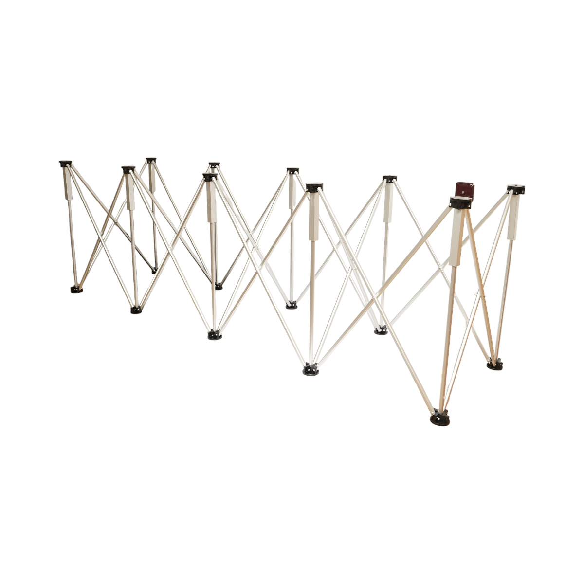 Tavolo da lavoro pieghevole a fisarmonica con 10 gambe, struttura in alluminio 226x61x72cm - immagine 2
