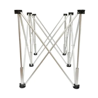Tavolo da lavoro pieghevole a fisarmonica con 6 gambe, struttura in alluminio 116x61x72cm - immagine 3