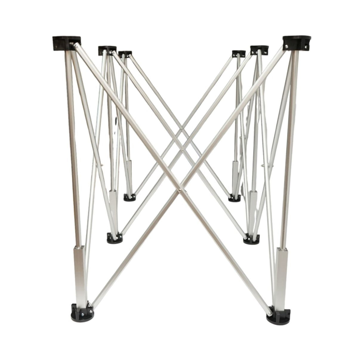 Tavolo da lavoro pieghevole a fisarmonica con 6 gambe, struttura in alluminio 116x61x72cm - immagine 3