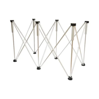 Tavolo da lavoro pieghevole a fisarmonica con 6 gambe, struttura in alluminio 116x61x72cm - immagine 2