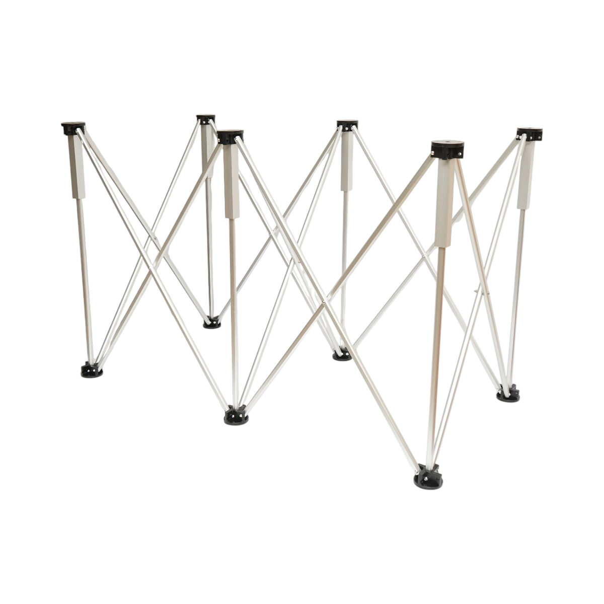 Tavolo da lavoro pieghevole a fisarmonica con 6 gambe, struttura in alluminio 116x61x72cm - immagine 2
