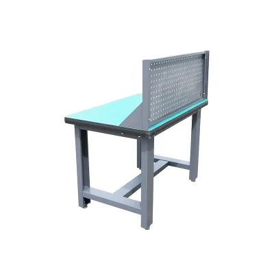 Tavolo, banco da lavoro da officina con presa 220V e pannello forato 1200x750x800+450mm - immagine 5
