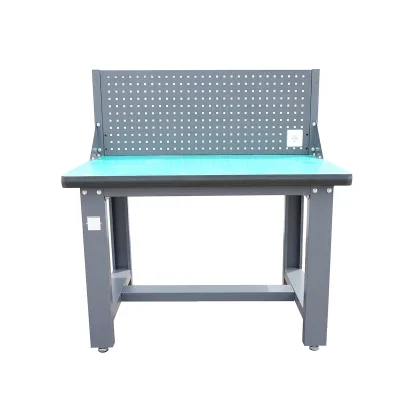Tavolo, banco da lavoro da officina con presa 220V e pannello forato 1200x750x800+450mm - immagine 2