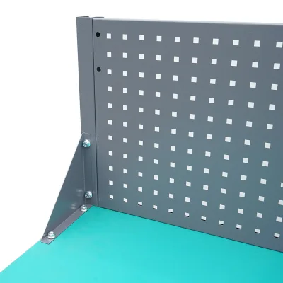 Tavolo, banco da lavoro da officina con presa 220V e pannello forato 1800x750x800+450mm - immagine 6