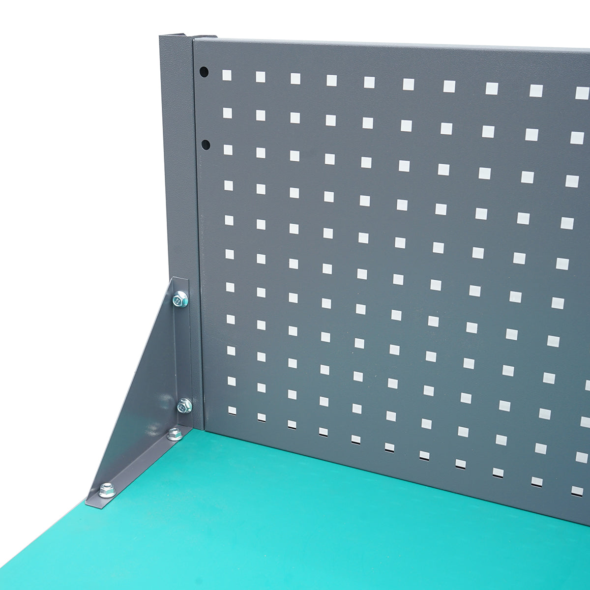 Tavolo, banco da lavoro da officina con presa 220V e pannello forato 1800x750x800+450mm - immagine 6