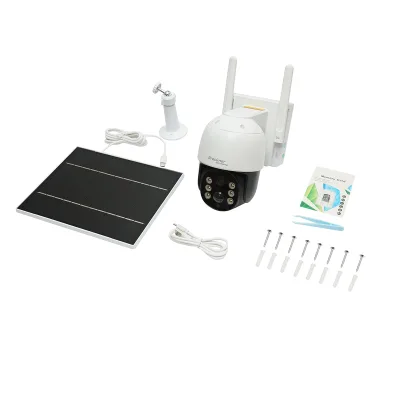 Telecamera di sorveglianza 4 MP con pannello solare da 7.6W, batteria 18650, WIFI con scheda SIM 4G, rotazione 360° PTZ, sensore di movimento, rilevamento umano PIR, memoria da 64 GB e applicazione iCSee - immagine 2