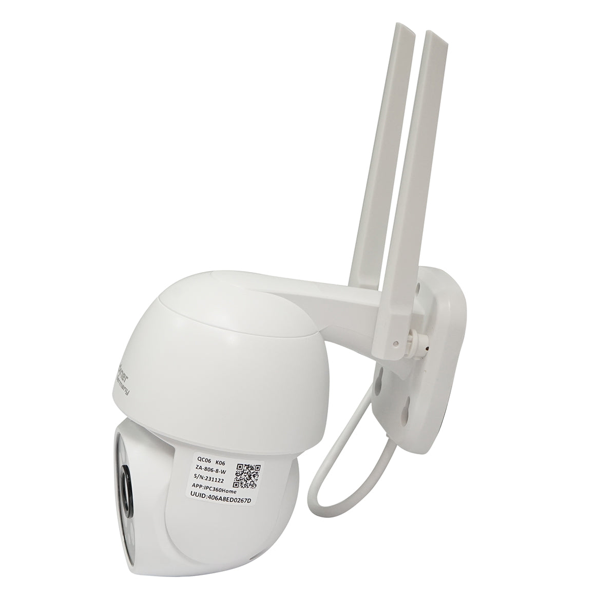 Telecamera di sorveglianza 8 MP, WIFI 2.4GHz, rotazione 360° PTZ con sensore di movimento, allarme, rilevamento umano, visione notturna e applicazione IPC360 Home - immagine 3