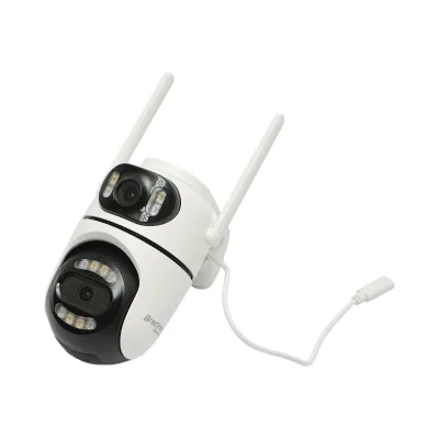 Telecamera di sorveglianza a doppia lente da 4 MP, Wi-Fi P2P a 2,4 GHz, PTZ a 360 gradi, sirena, rilevamento umano tramite IA e applicazione iCSee. - immagine 4