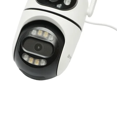 Telecamera di sorveglianza a doppia lente da 4 MP, Wi-Fi P2P a 2,4 GHz, PTZ a 360 gradi, sirena, rilevamento umano tramite IA e applicazione iCSee. - immagine 5