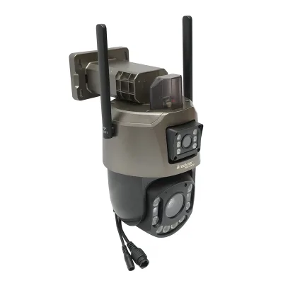 Telecamera di sorveglianza a doppia lente da 6 MP, Wi-Fi P2P, PTZ rotante a 360° con sensore di movimento, sirena, rilevamento persone e applicazione iCSee - immagine 4