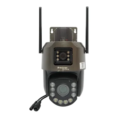 Telecamera di sorveglianza a doppia lente da 6 MP, Wi-Fi P2P, PTZ rotante a 360° con sensore di movimento, sirena, rilevamento persone e applicazione iCSee