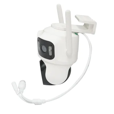 Telecamera di sorveglianza con 3 lenti, 3 obiettivi da 8 MP, 2 CPU dual control, P2P WIFI 2.4G, PTZ con sensore di movimento, allarme, visione notturna, rilevamento umano AI e applicazione iCSee - immagine 3