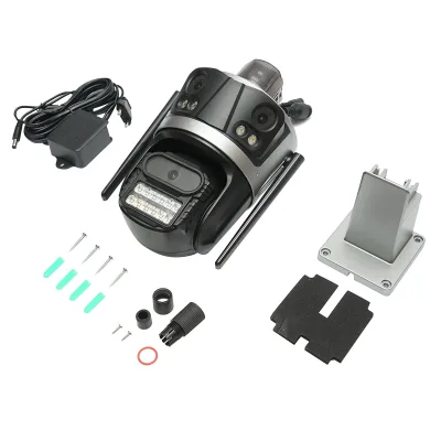 Telecamera di sorveglianza con 3 lenti, 3 obiettivi da 8 MP, 2 CPU dual control, P2P WIFI 2.4G, PTZ con sensore di movimento, allarme, visione notturna, rilevamento umano AI e applicazione iCSee - immagine 2