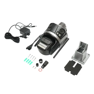 Telecamera di sorveglianza con 4 lenti, 3 obiettivi da 12 MP, 2 CPU dual control, P2P WIFI 2.4G, PTZ con sensore di movimento, allarme, visione notturna, rilevamento umano AI e applicazione iCSee - immagine 2
