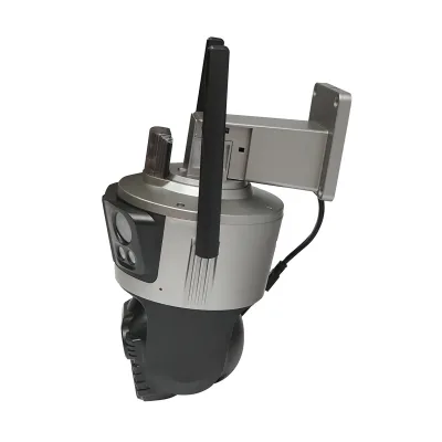 Telecamera di sorveglianza con 4 lenti, 3 obiettivi da 12 MP, 2 CPU dual control, P2P WIFI 2.4G, PTZ con sensore di movimento, allarme, visione notturna, rilevamento umano AI e applicazione iCSee - immagine 3