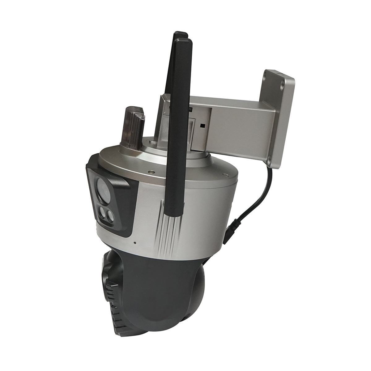 Telecamera di sorveglianza con 4 lenti, 3 obiettivi da 12 MP, 2 CPU dual control, P2P WIFI 2.4G, PTZ con sensore di movimento, allarme, visione notturna, rilevamento umano AI e applicazione iCSee - immagine 3