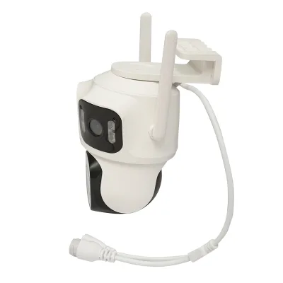 Telecamera di sorveglianza con 4 lenti, 3 obiettivi da 12 MP, 2 CPU dual control, P2P WIFI 2.4GHz, PTZ con sensore di movimento, visione notturna a colori, rilevamento umano AI e applicazione iCSee - immagine 3