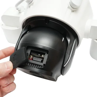 Telecamera di sorveglianza con 4 lenti, 3 obiettivi da 16 MP, WIFI 2.4GHz, rotazione a 360 gradi PTZ con sensore di movimento, zoom 10X, allarme, visione notturna IR, rilevamento umano e applicazione IPC360 Home - immagine 5