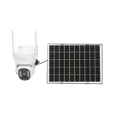 Telecamera di sorveglianza con lente doppia 3 MP, 4G, WIFI 2.4 GHz, pannello solare, batteria da 9.000 mAh, controllo PTZ, rilevamento umano PIR, visione notturna e applicazione Ubox