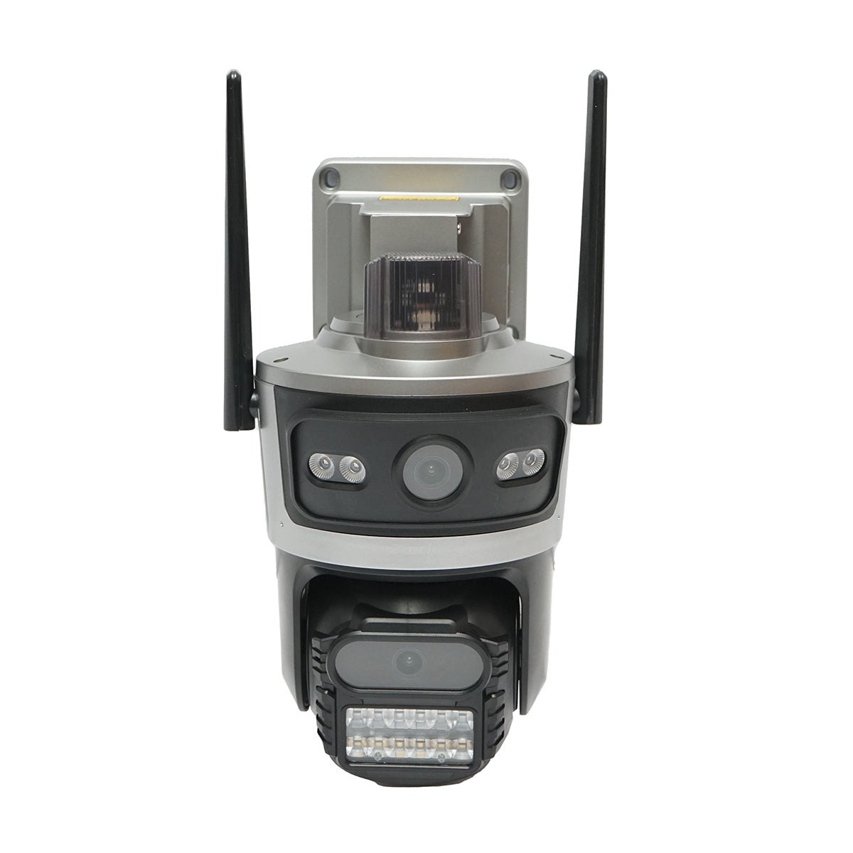 Telecamera di sorveglianza con lente doppia 4 MP, scheda SIM 4G, WIFI 2.4 GHz, pannello solare 7.6W, batteria 18650 a ricarica rapida, rotazione 360° PTZ con sensore di movimento, rilevamento umano PIR, allarme, visione notturna e applicazione iCSee - immagine 3