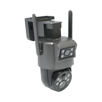 Telecamera di sorveglianza con lente doppia 6 MP, 4G, WIFI 2.4 GHz, pannello solare, batteria da 10.000 mAh, controllo PTZ a 360°, rilevamento umano PIR, visione notturna e applicazione Ubox - immagine 4