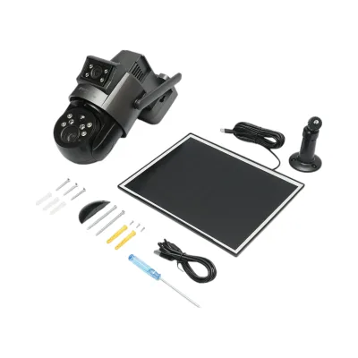 Telecamera di sorveglianza con lente doppia 6 MP, 4G, WIFI 2.4 GHz, pannello solare, batteria da 10.000 mAh, controllo PTZ a 360°, rilevamento umano PIR, visione notturna e applicazione Ubox - immagine 2