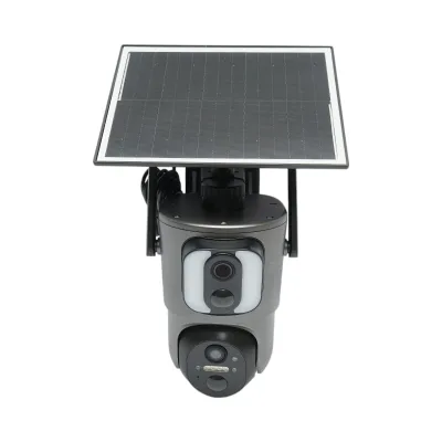 Telecamera di sorveglianza con lente doppia 6 MP, 4G, WIFI 2.4 GHz, pannello solare, batteria da 13.500 mAh, controllo PTZ, sensore di movimento, rilevamento umano PIR, visione notturna IR intelligente e applicazione Ubox