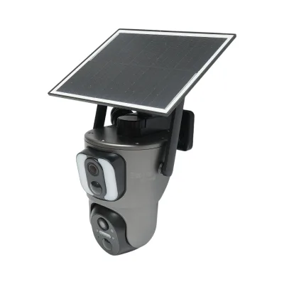 Telecamera di sorveglianza con lente doppia 6 MP, 4G, WIFI 2.4 GHz, pannello solare, batteria da 13.500 mAh, controllo PTZ, sensore di movimento, rilevamento umano PIR, visione notturna IR intelligente e applicazione Ubox - immagine 2