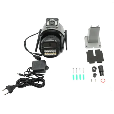 Telecamera di sorveglianza con lente doppia 6 MP, P2P WIFI 2.4G, rotazione a 360 gradi PTZ con sensore di movimento, sirena, rilevamento umano e applicazione iCSee - immagine 2