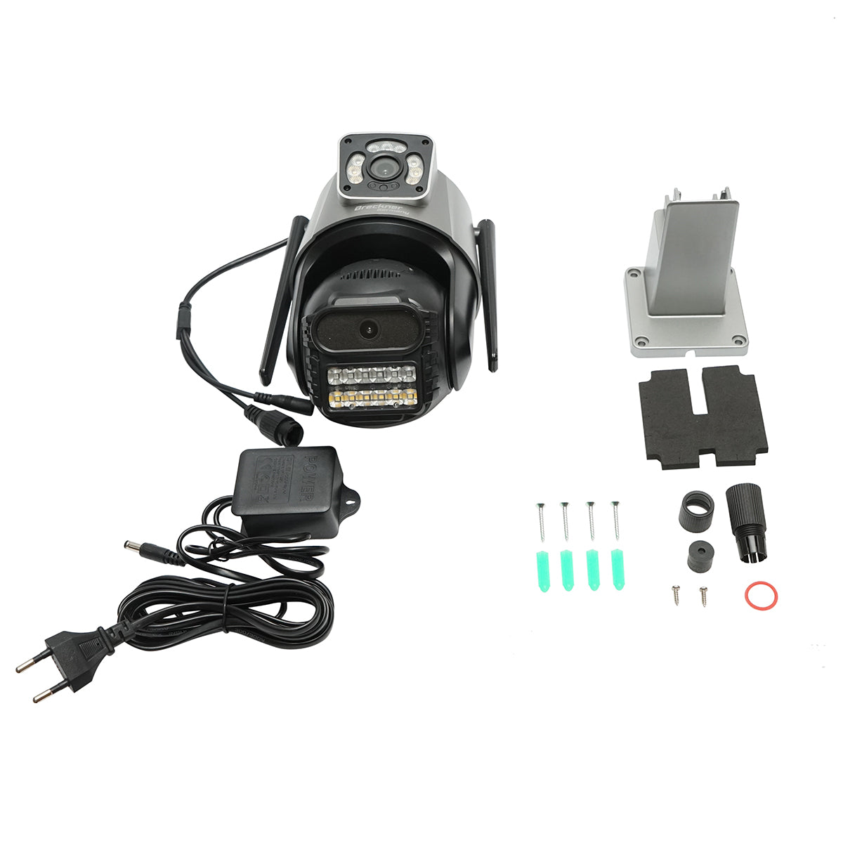 Telecamera di sorveglianza con lente doppia 6 MP, P2P WIFI 2.4G, rotazione a 360 gradi PTZ con sensore di movimento, sirena, rilevamento umano e applicazione iCSee - immagine 2