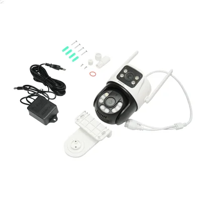 Telecamera di sorveglianza con lente doppia 6 MP, P2P WIFI 2.4GHz, rotazione 360° PTZ, sensore di movimento, sirena, rilevamento umano e applicazione iCSee - immagine 2