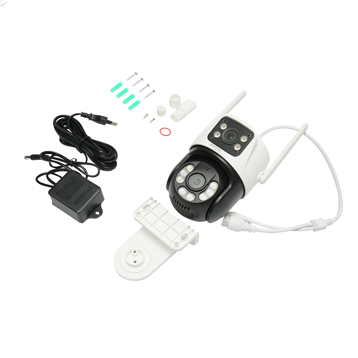 Telecamera di sorveglianza con lente doppia 6 MP, P2P WIFI 2.4GHz, rotazione 360° PTZ, sensore di movimento, sirena, rilevamento umano e applicazione iCSee - immagine 2