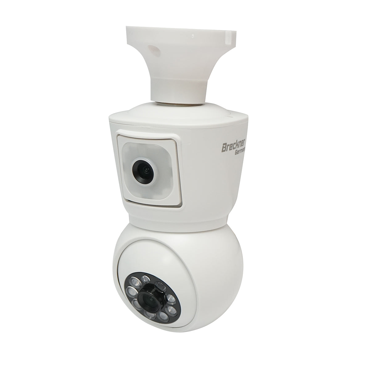 Telecamera di sorveglianza smart-bulb con lente doppia 4 MP, rotazione 360° PTZ, WIFI 2.4GHz, tipo lampadina E27 con sensore di movimento e applicazione iCSee - immagine 2