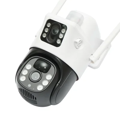 Telecamera di videosorveglianza 2x2MP con doppio obiettivo, WIFI rotante con pannello solare da 7W, PTZ, 1080P, sensore di movimento, visione notturna, applicazione V380 Pro - immagine 3
